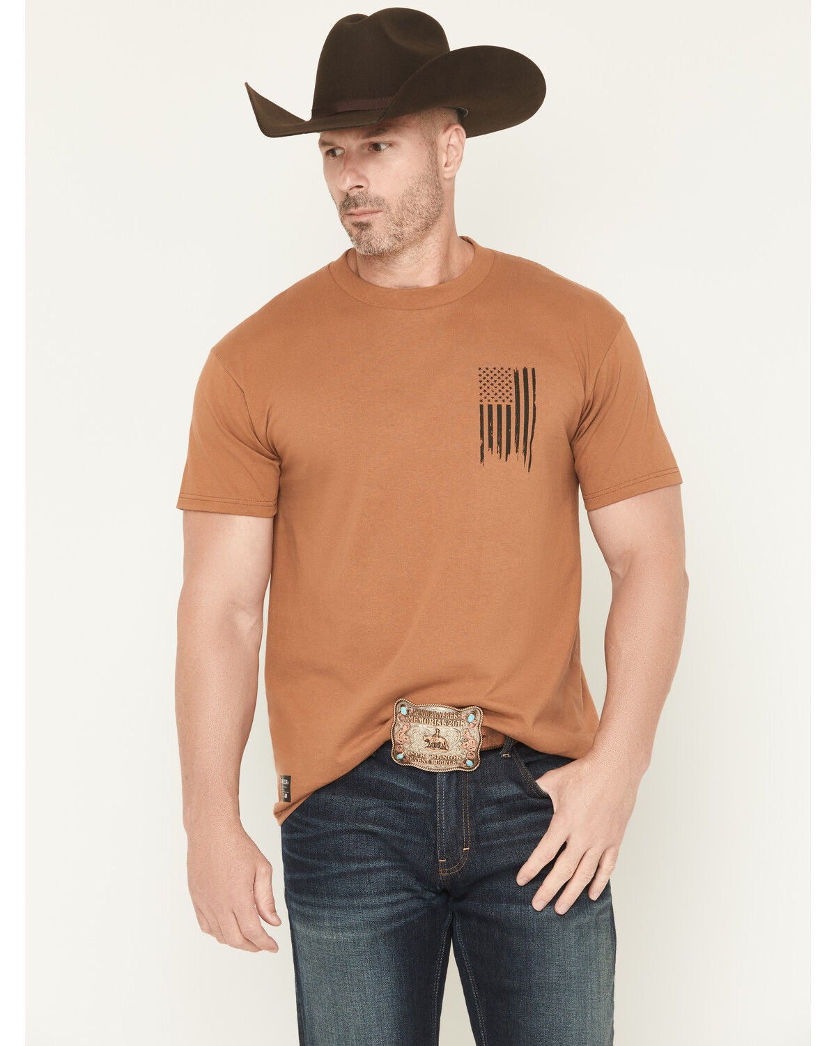 Image #2 - Howitzer Men's Defend Me Short Sleeve Graphic T-Shirt, Copper, hi-res