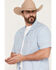 Image #2 - Levi's Men's Jay Classic Camper Striped Short Sleeve Button-Down Western Shirt, Blue, hi-res