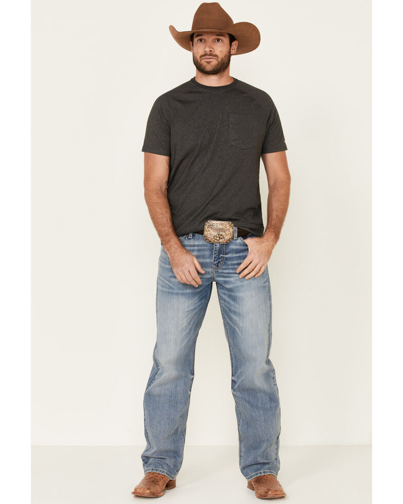 Cinch Men's Grant Light Stone Performance Stretch Relaxed Bootcut Jeans , Indigo, hi-res