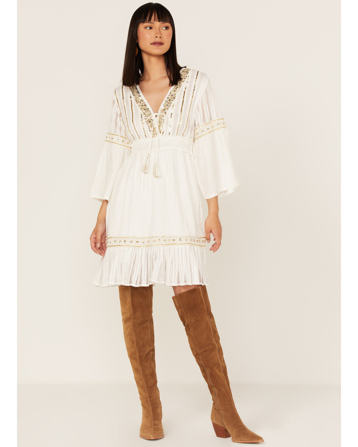 Image #2 - Talisman Women's Fortune Teller Mini Dress, White, hi-res