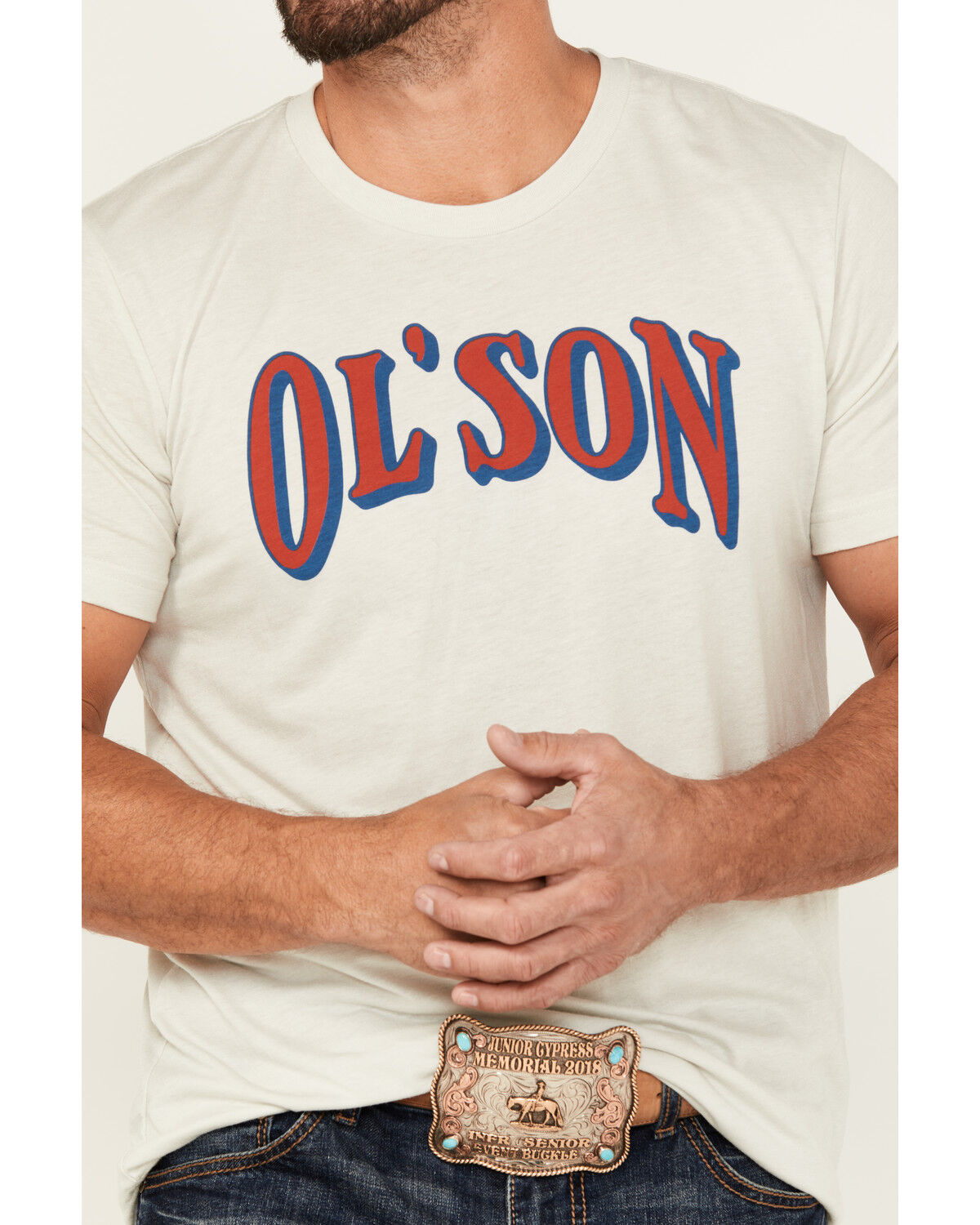 Image #3 - Rodeo Time Men's Ol' Son Short Sleeve Graphic T-Shirt, Off White, hi-res