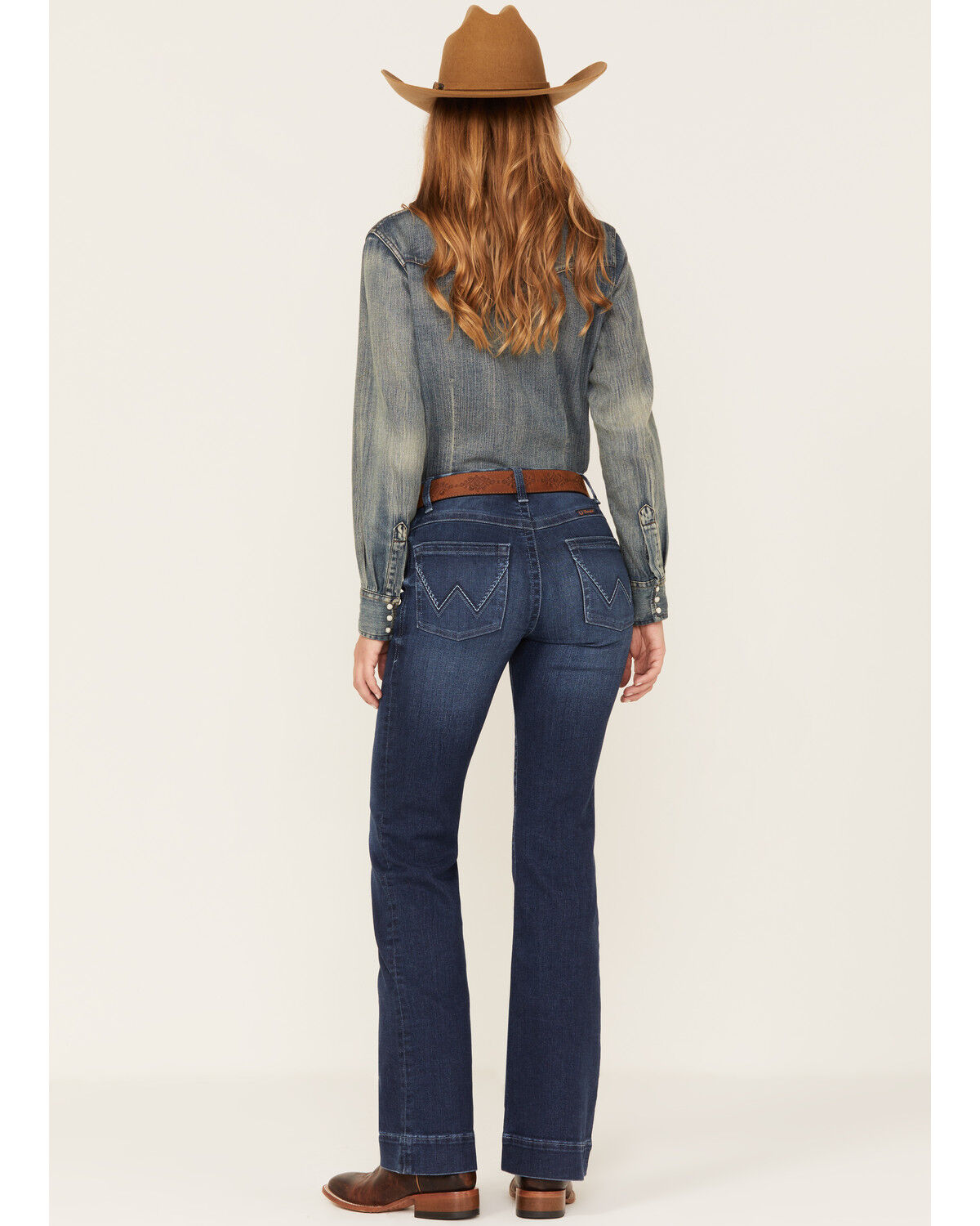 Image #1 - Wrangler Women's Dark Wash Mid Rise Willow Claire Ultimate Riding Trouser Jeans, Blue, hi-res
