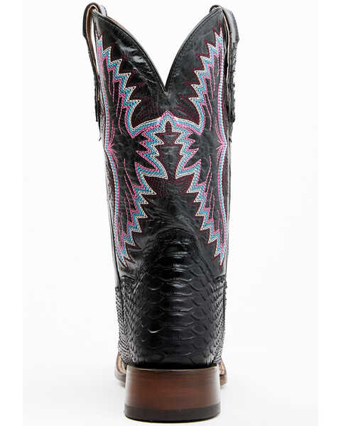 Image #5 - Dan Post Women's Back Cut Python Exotic Western Boot - Broad Square Toe, Black, hi-res