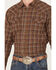 Image #3 - Cody James Men's Rusty Nail Plaid Print Long Sleeve Snap Western Flannel Shirt, Rust Copper, hi-res