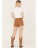 Image #3 - Shyanne Women's Mid Rise Shorts, Brown, hi-res