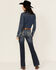 Image #1 - Ariat Women's Mid Rise Stretch Entwined Boot Cut Jeans, Indigo, hi-res