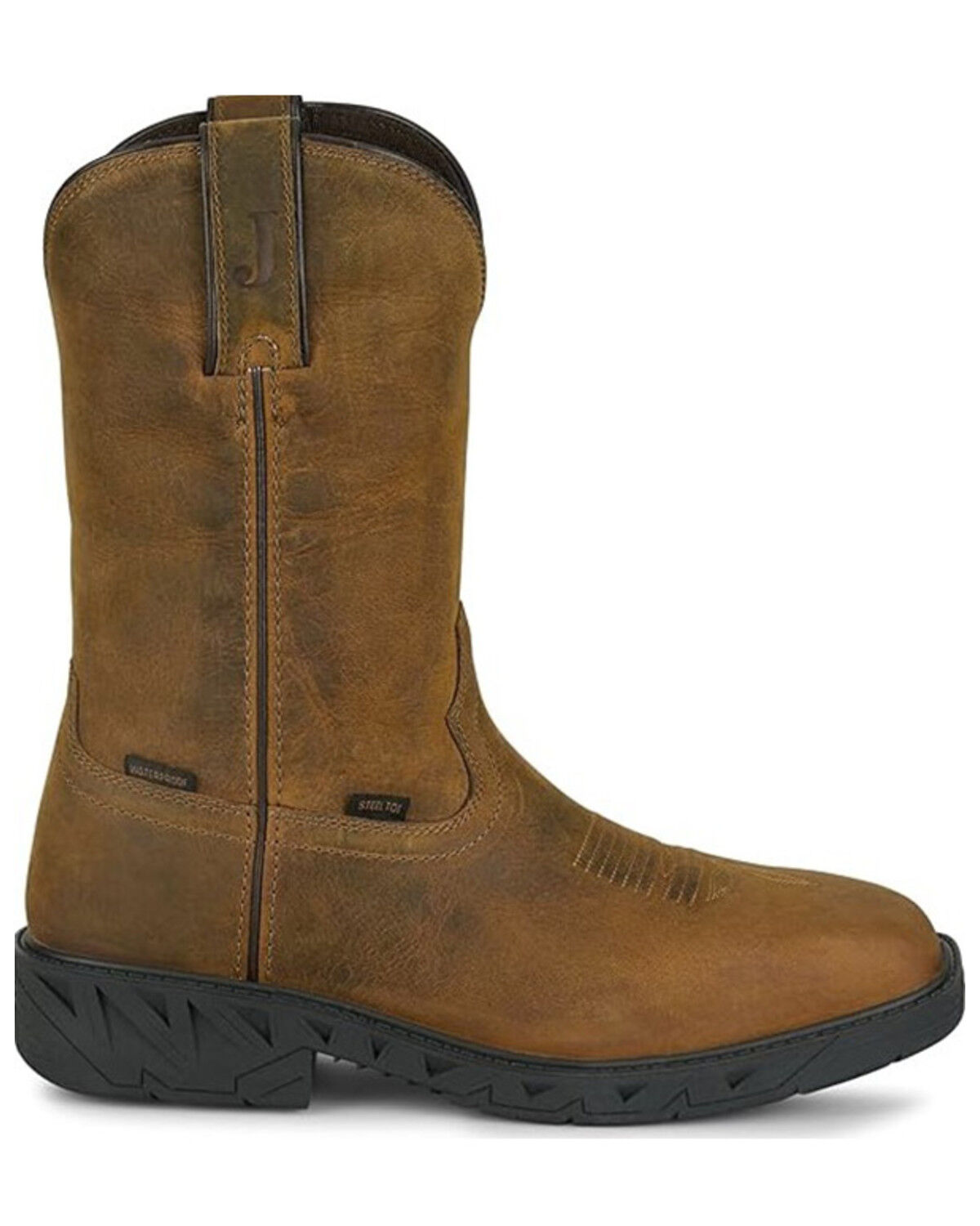 Justin Men's Trencher Pull-On Work Boots - Steel Toe - Country
