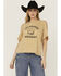 Image #1 - White Crow Women's Tennessee Whiskey Cold Shoulder Short Sleeve Graphic Tee, Mustard, hi-res