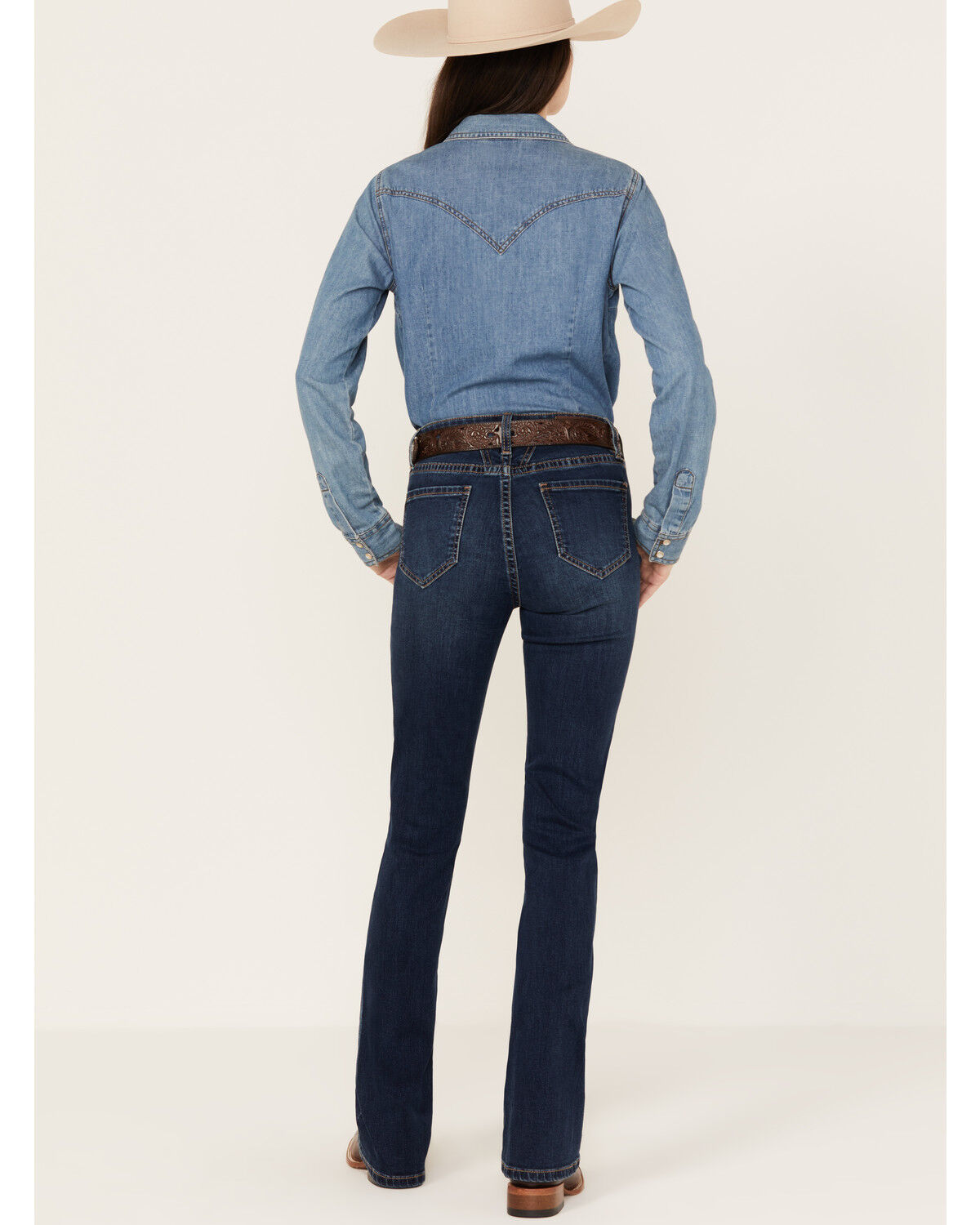 Image #3 - Rock & Roll Denim Women's Dark Wash Mid Rise Bootcut Jeans, Dark Wash, hi-res