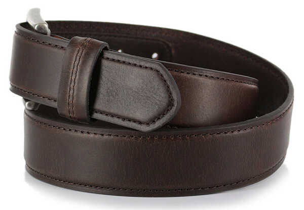 Image #4 - American Worker Men's Brown Leather Belt, Brown, hi-res