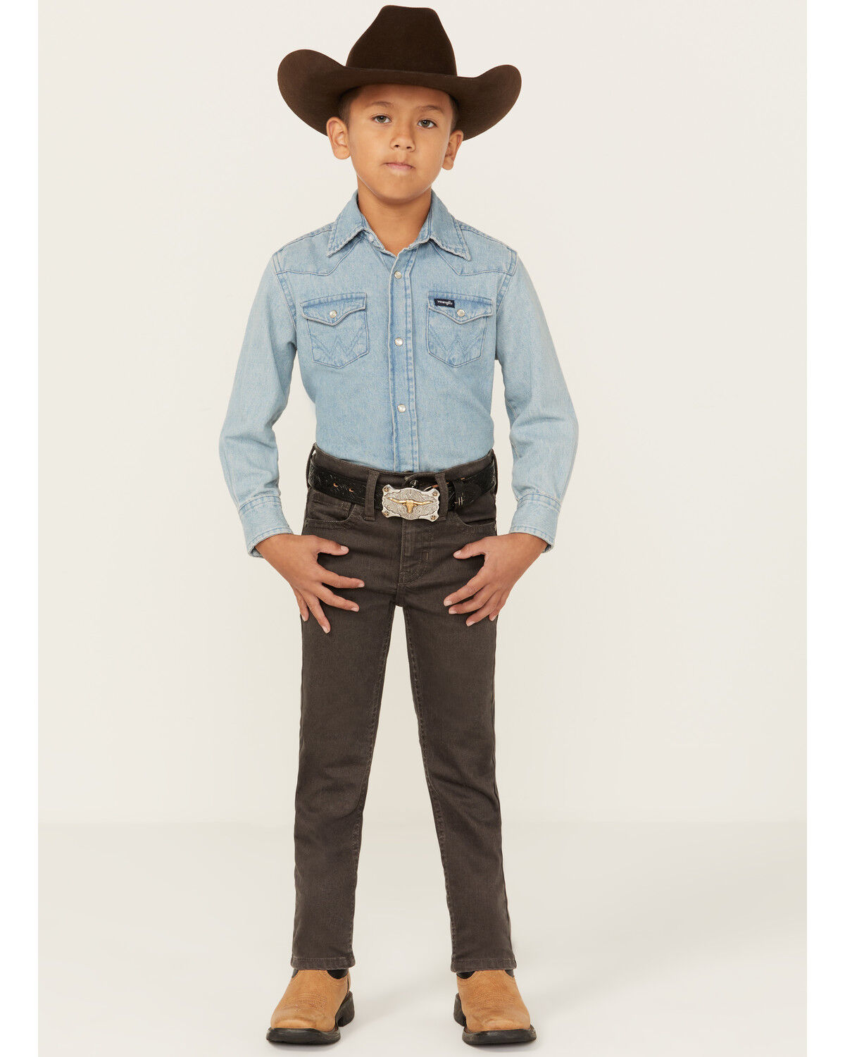Image #1 - Cody James Little Boys' Appaloosa Slim Straight Stretch Jeans, Charcoal, hi-res