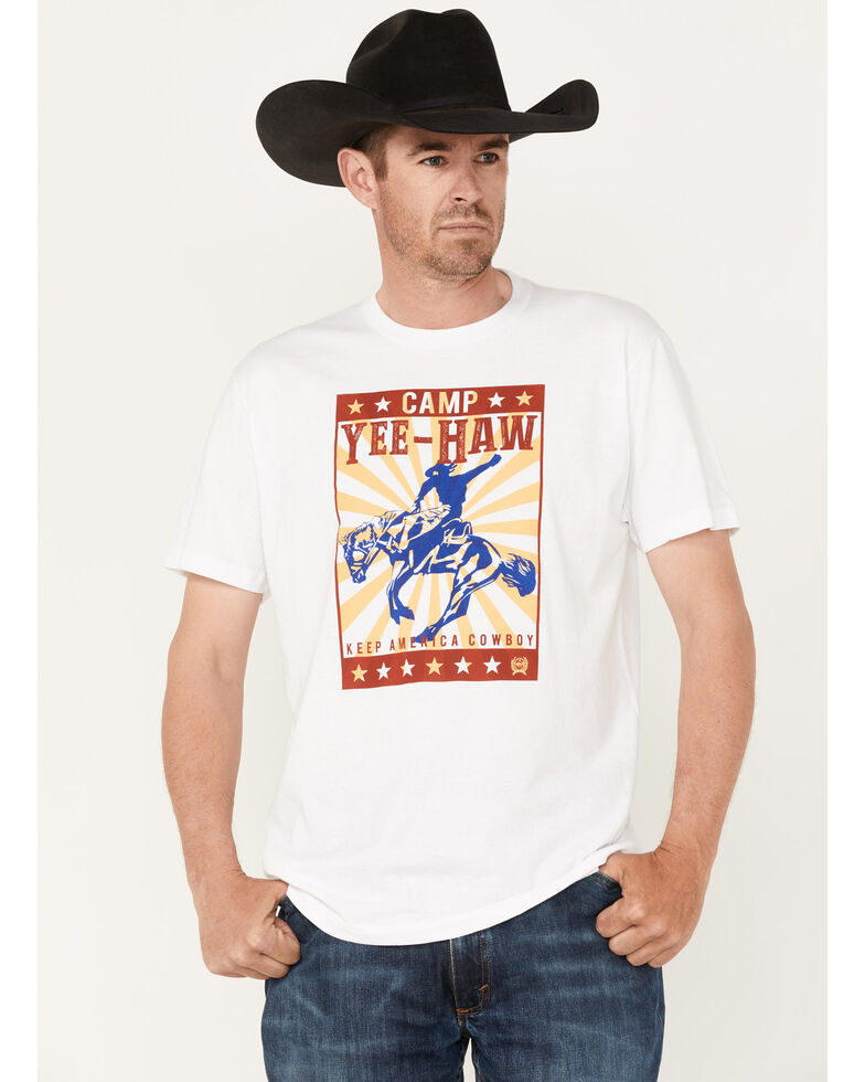 Cinch Men's Camp Yee-Haw Rodeo Graphic T-Shirt , Cream, hi-res