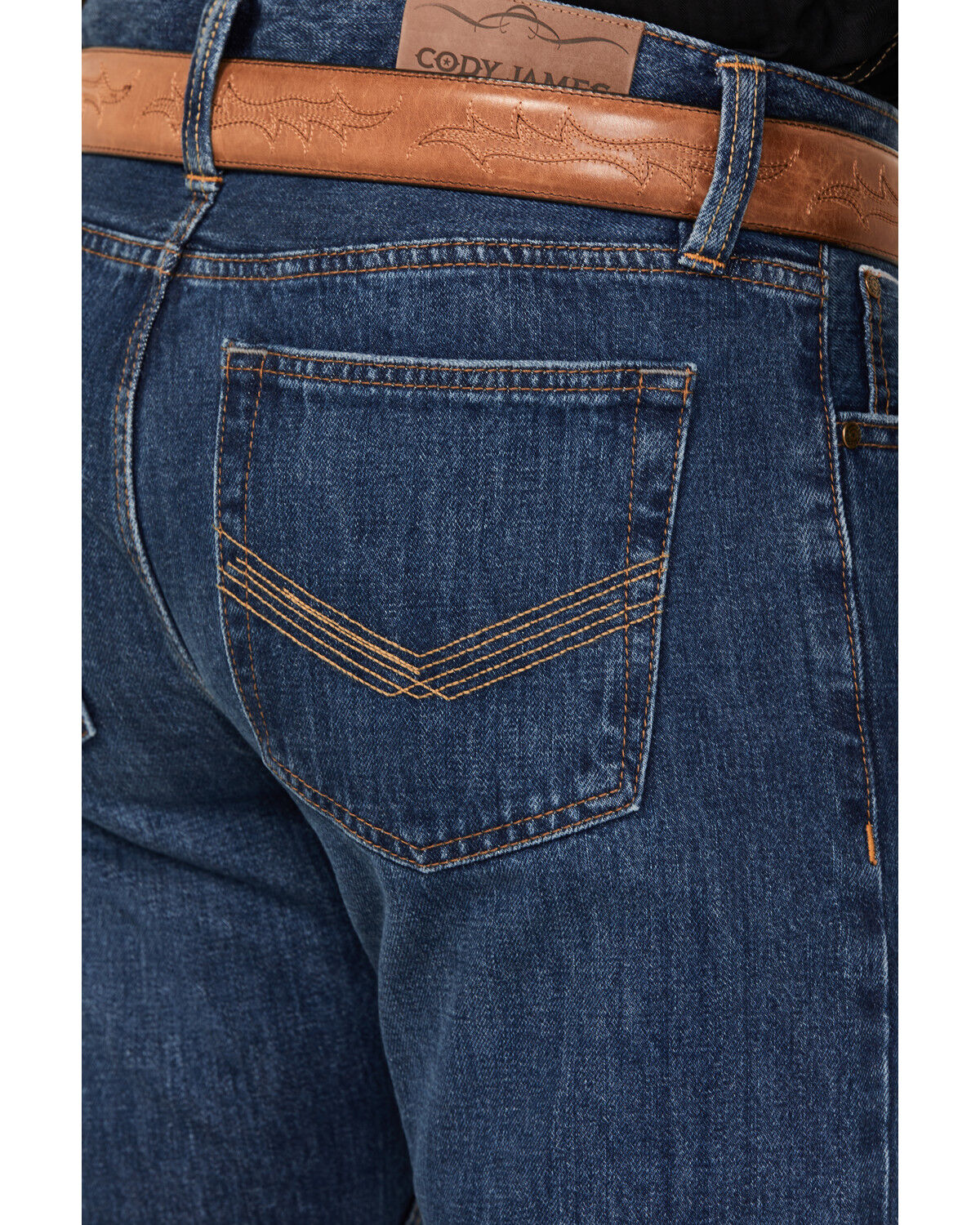 Image #4 - Cody James Men's Jackson Slim Straight Selvedge Rigid Denim Jeans, Medium Wash, hi-res