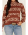 Image #3 - RANK 45® Women's Southwestern Striped Hoodie, Rust Copper, hi-res