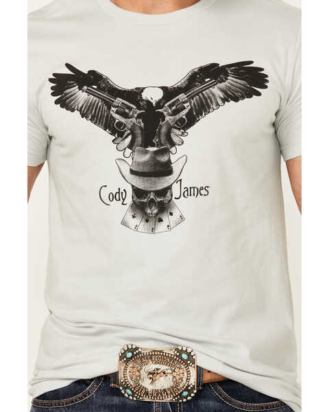 Image #3 - Cody James Men's Flight Short Sleeve Graphic T-Shirt , Silver, hi-res