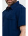 Image #4 - Hawx Men's Navy Solid Yarn Dye Two Pocket Short Sleeve Work Shirt - Tall, Navy, hi-res