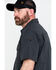 Hawx Men's Charcoal Solid Yarn Dye Two Pocket Short Sleeve Work Shirt - Big, Charcoal, hi-res