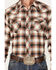 Image #3 - Wrangler Retro Men's Plaid Print Long Sleeve Snap Western Flannel Shirt , Brown, hi-res
