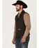 Image #2 - Powder River Outfitters Men's Montana Striped Wool Vest, Dark Brown, hi-res