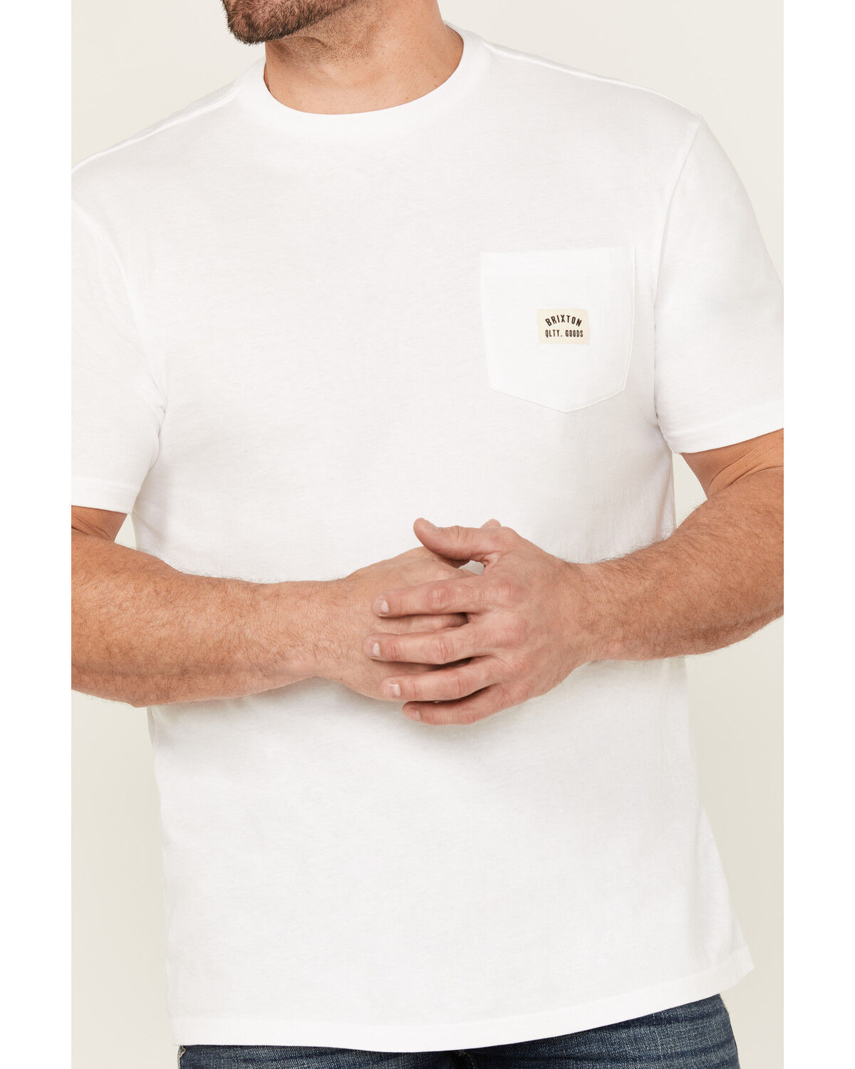 Image #3 - Brixton Men's Woodburn Short Sleeve Pocket T-Shirt, White, hi-res