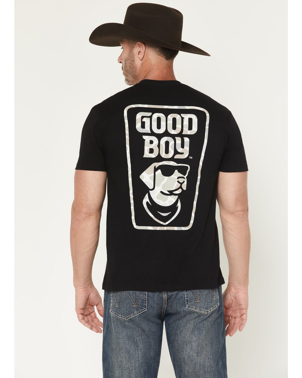Image #2 - Buckwear Men's Camo Good Boy Short Sleeve Graphic T-Shirt, Black, hi-res