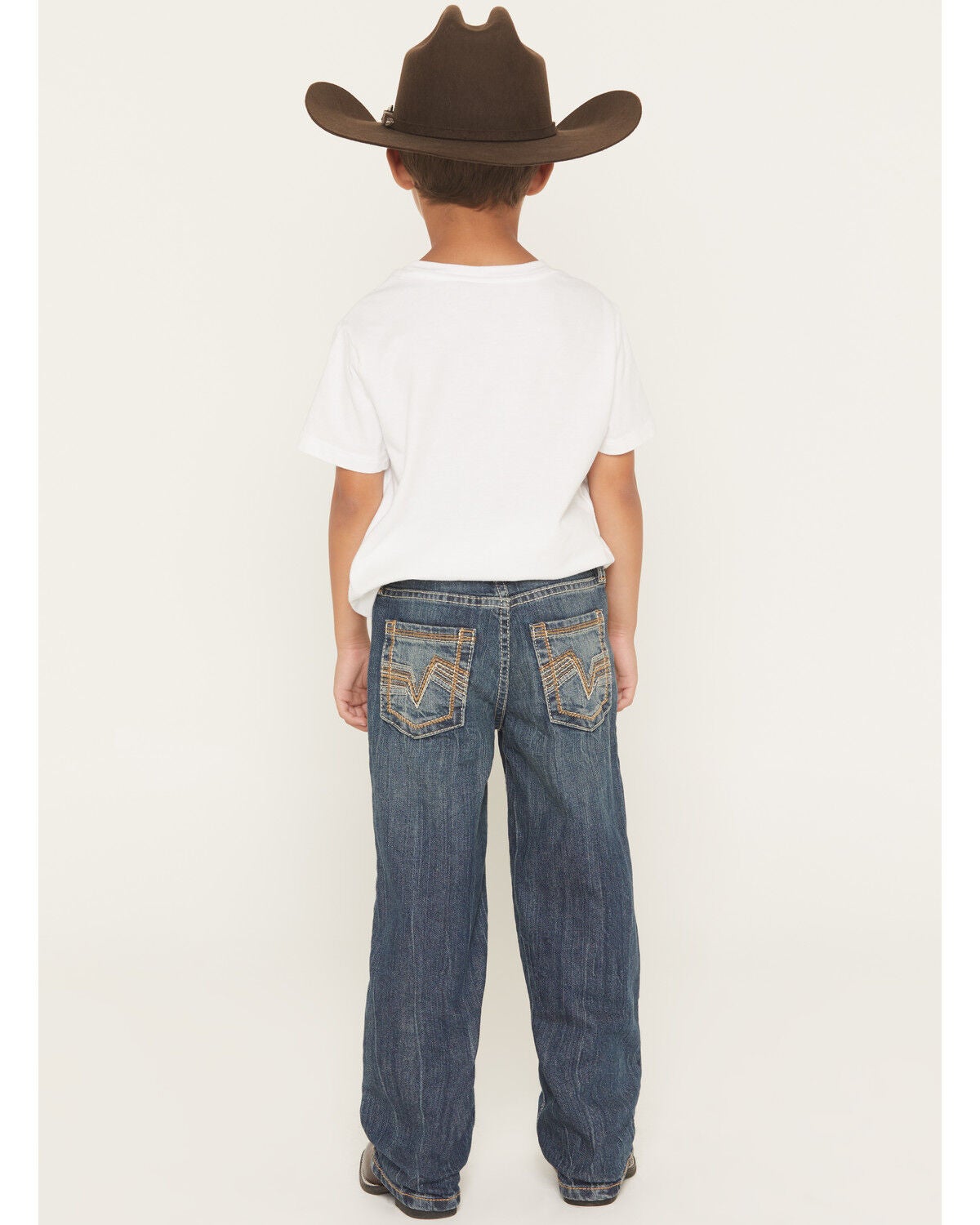 Image #3 - Cody James Little Boys' Texas Dark Wash Relaxed Bootcut Stretch Denim Jeans, Dark Wash, hi-res