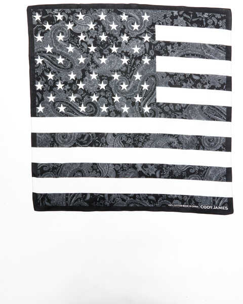 Image #3 - Cody James Men's Paisley Americana Flag Bandana, Black, hi-res