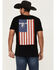 Image #1 - RANK 45&reg; Men's Carter American Flag Short Sleeve Graphic T-Shirt, Black, hi-res