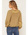 Image #4 - Miss Me Women's Bubble Hem Lace Trim Peasant Blouse, Green, hi-res