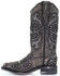 Image #3 - Corral Women's Inlay Western Boots - Square Toe, Black, hi-res