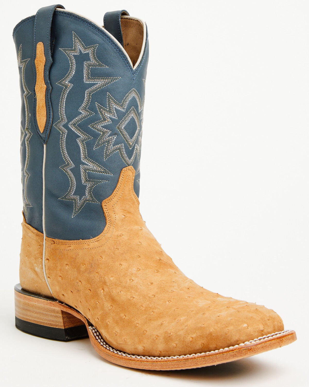 Tony Lama Men's Boot Barn Exclusive Heritage Carlos Exotic Sueded Ostrich Western Boots - Broad Square Toe, Brown, hi-res