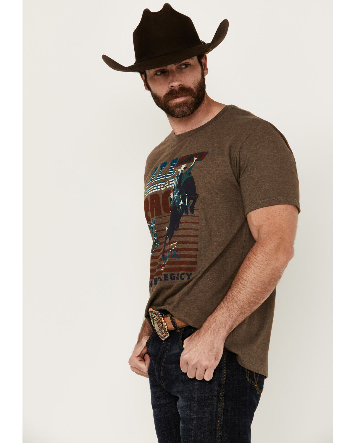 Image #2 - RANK 45® Men's All American Pro Short Sleeve Graphic T-Shirt, Brown, hi-res