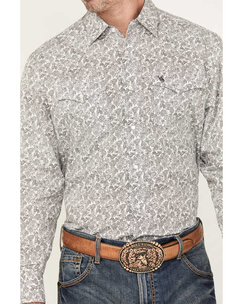 Image #3 - Rodeo Clothing Men's Paisley Print Long Sleeve Pearl Snap Western Shirt, White, hi-res