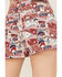 Image #4 - Rock & Roll Denim Women's High Rise Americana Print Stretch Denim Shorts, Red, hi-res