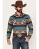 Image #1 - Cody James Men's Bandera Southwestern Striped Long Sleeve Snap Western Shirt, Blue, hi-res