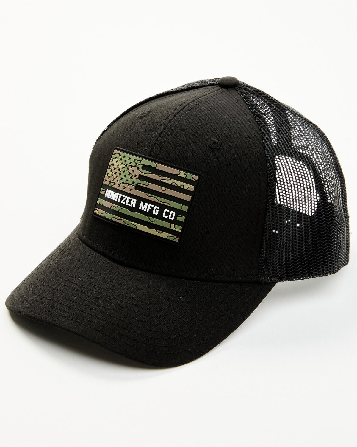 Howitzer Men's Camo Print Flag Patch Ball Cap, Black, hi-res