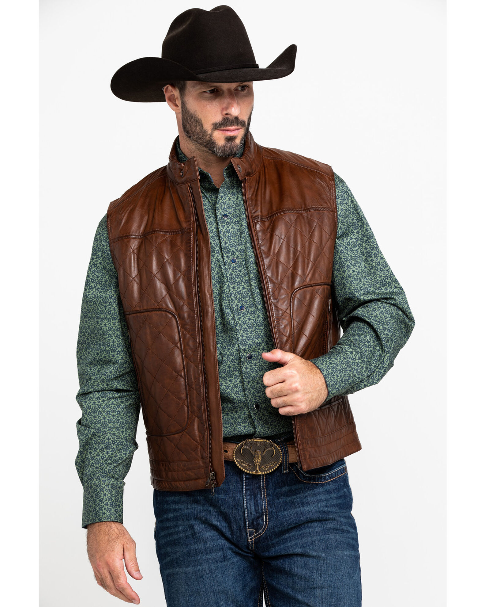 Quilted leather vest mens best sale
