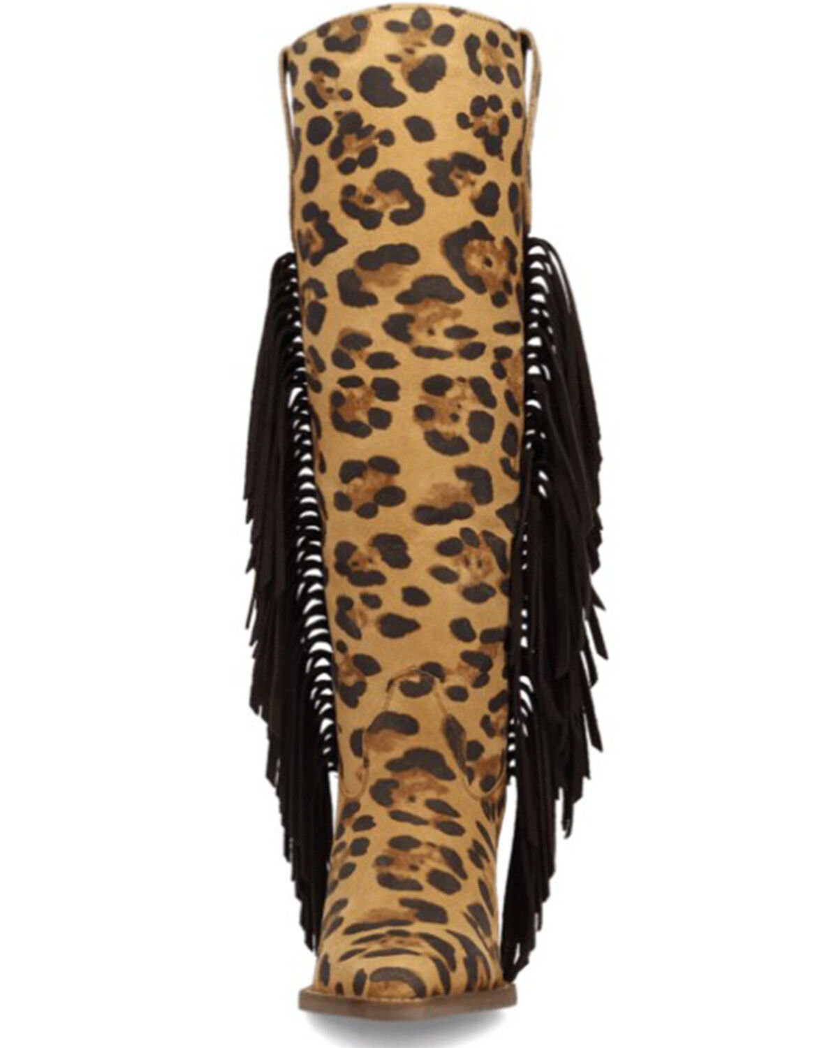 Image #4 - Dingo Women's Twister Suede Fringe Tall Western Boots - Snip Toe, Leopard, hi-res