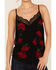 Image #3 - Idyllwind Women's Chase Floral Print Lace Trim Cami Tank, Black, hi-res