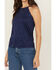 Image #3 - Shyanne Women's Faux Suede Halter Tank, Blue, hi-res