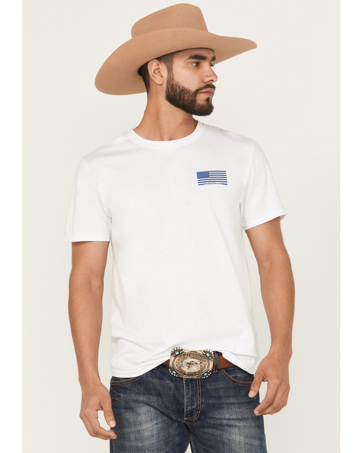 Image #2 - Smith & Wesson Men's Freedom Short Sleeve Graphic T-Shirt, White, hi-res