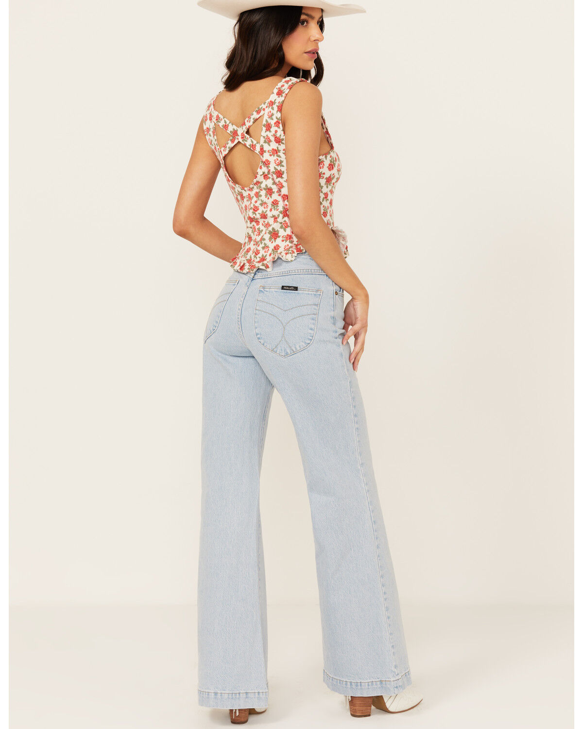 Image #3 - Rolla's Women's Boot Barn Exclusive Nina Light Wash High Rise Eastcoast Flare Stretch Denim Jeans, Light Wash, hi-res