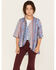 Image #1 - Joseph Studio Girls' Border Print Long Kimono, Purple, hi-res