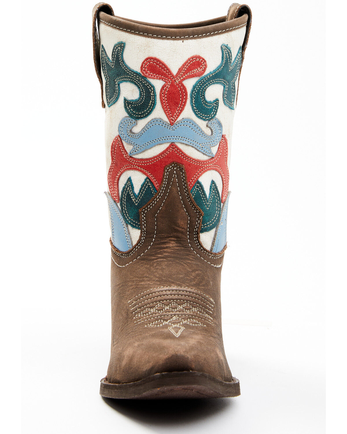 Image #4 - Laredo Women's Western Fashion Boots - Snip Toe, Cream/brown, hi-res
