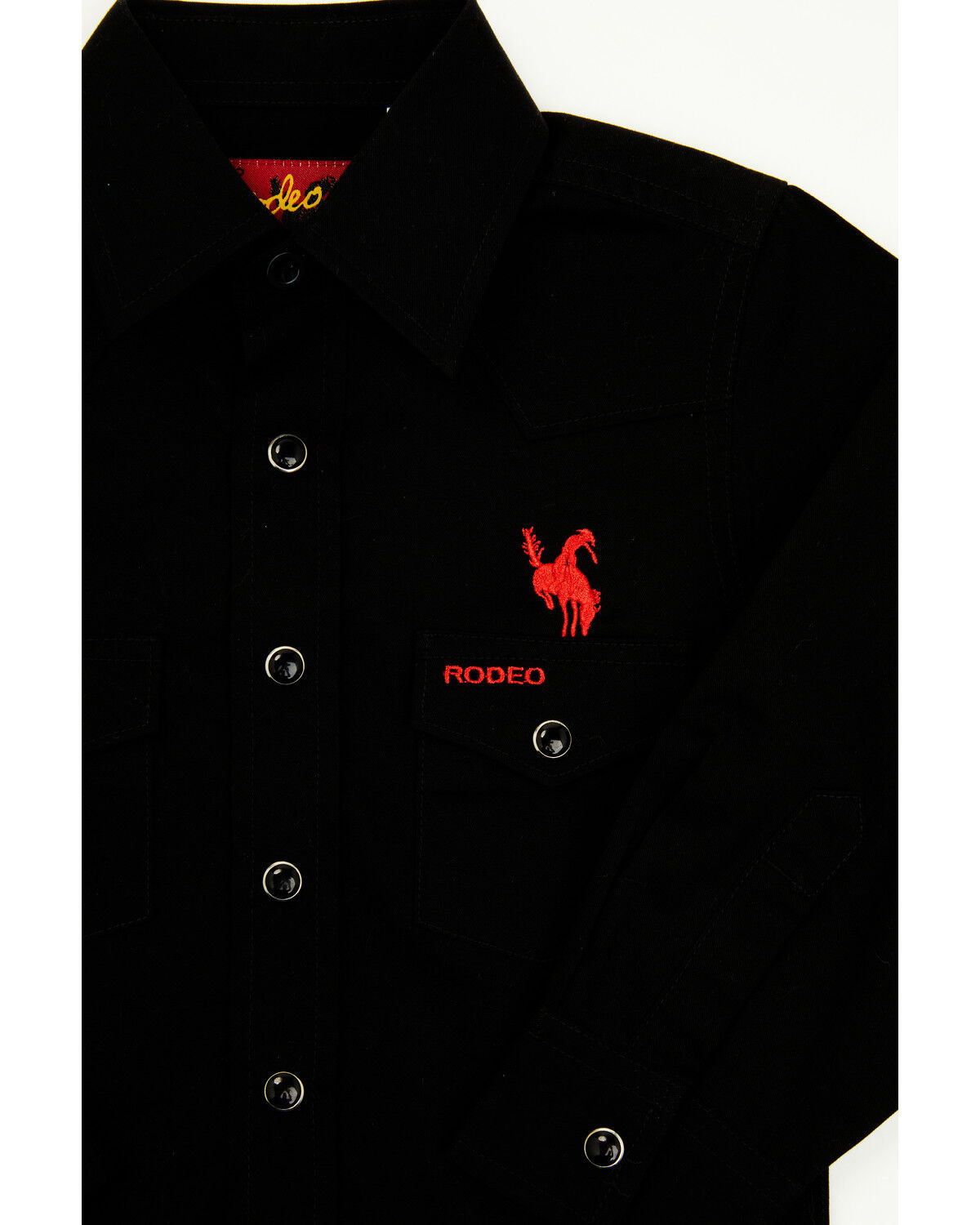 Image #3 - Rodeo Clothing Boys' Mexico Rodeo Long Sleeve Snap Western Shirt, Black, hi-res