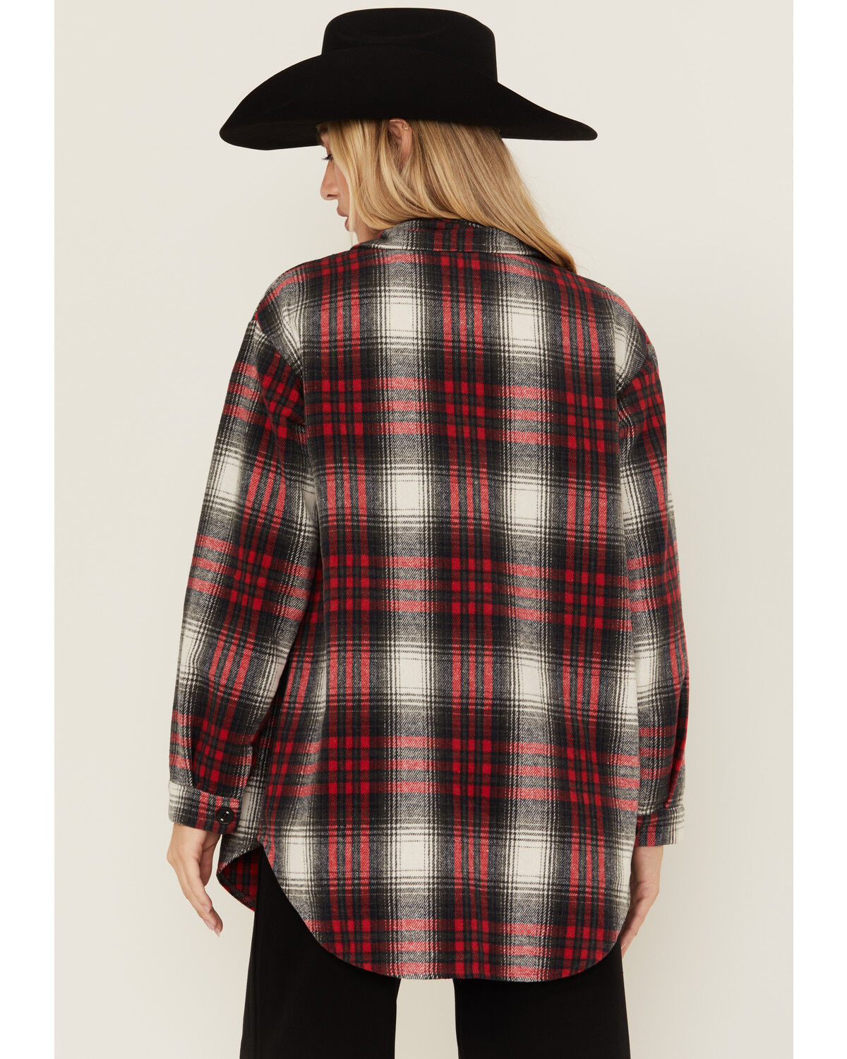 Image #4 - STS Ranchwear by Carroll Women's Bailey Plaid Print Button-Down Shacket, Red, hi-res