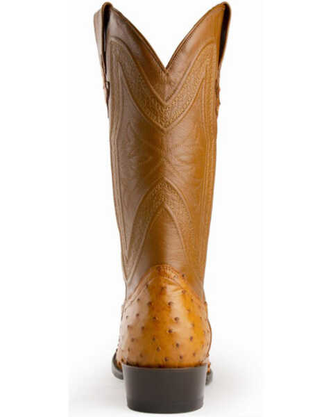 Ferrini Full Quill Ostrich Cowboy Boots - Round Toe, Cognac, hi-res