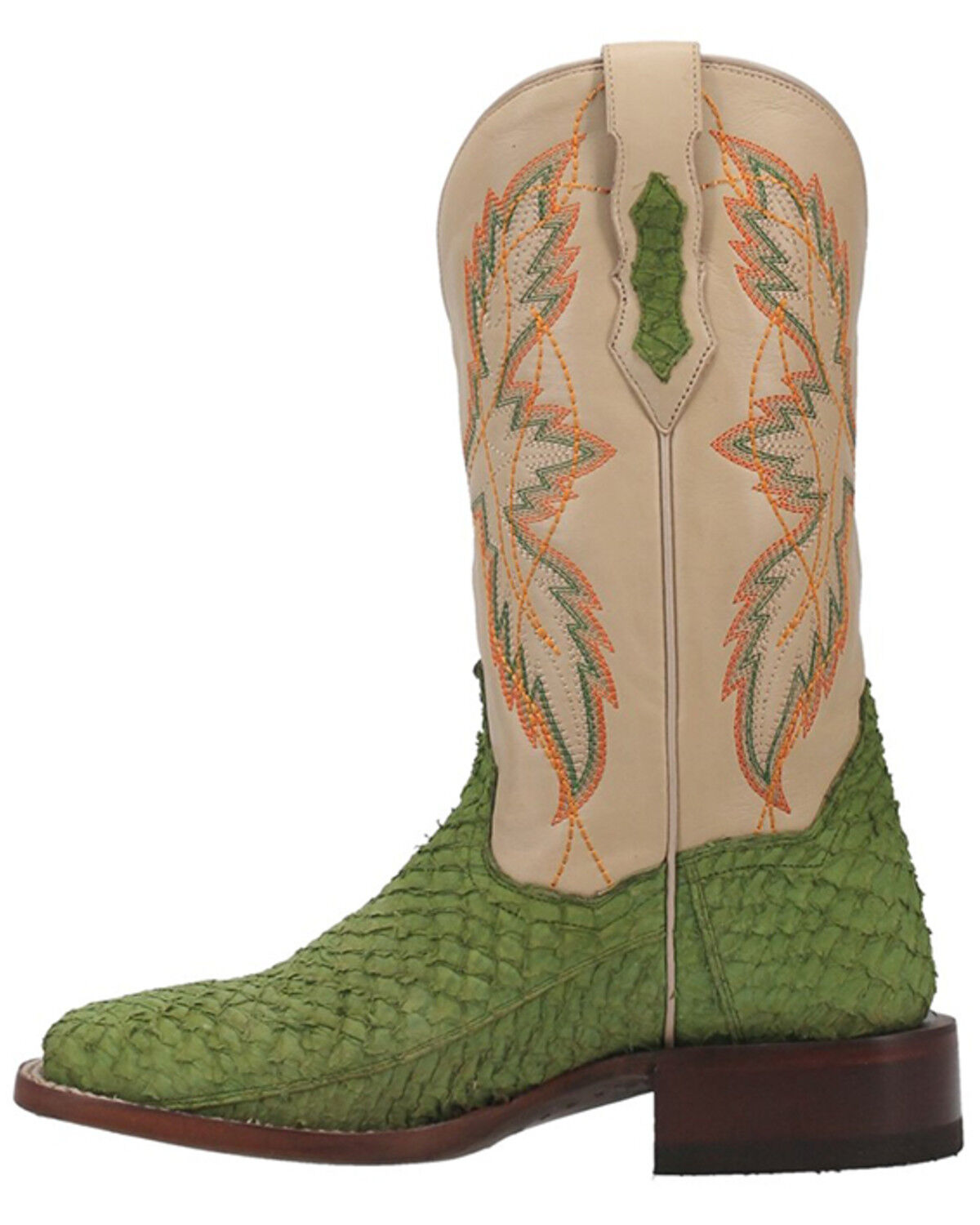 Image #3 - Dan Post Women's Seabass Western Boots - Broad Square Toe, Green, hi-res