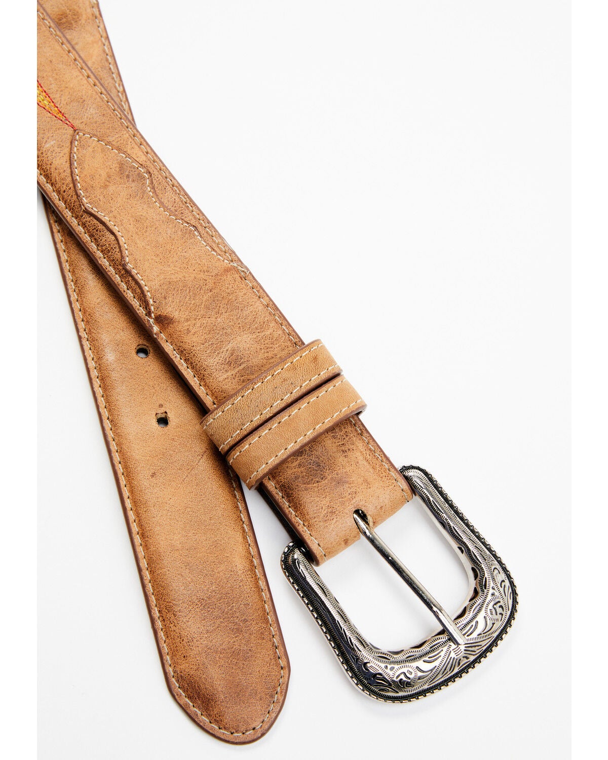 Cody James Embroidered Western Genuine Leather Belt in Brown & Navy Sz 42 Cody James Men main image 4