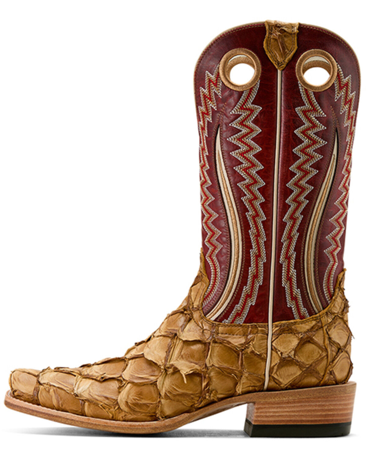 Image #2 - Ariat Men's Futurity Fame Exotic Pirarucu Western Boots - Square Toe, Brown, hi-res